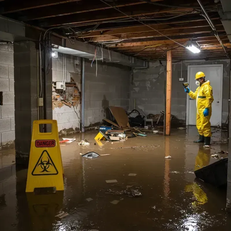 Flooded Basement Electrical Hazard in Harrisburg, NC Property