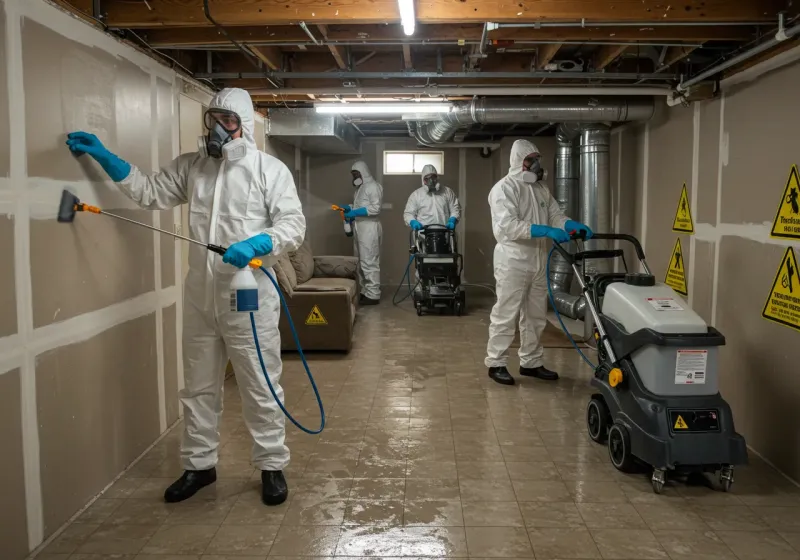 Basement Moisture Removal and Structural Drying process in Harrisburg, NC